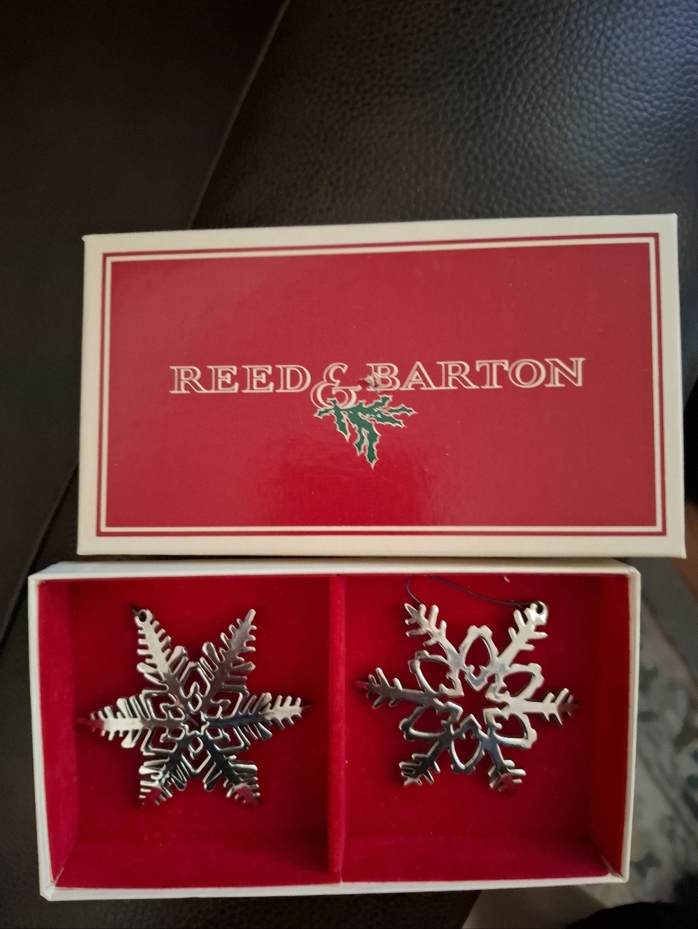 Reed & Burton Sterling Silver Plate Snowflakes Ornaments In Box 1977